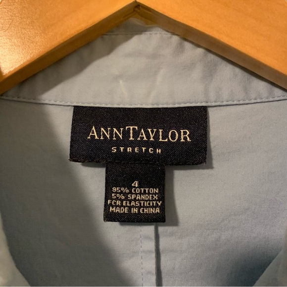 Ann Taylor (Size 4) Baby Blue Long Sleeve Button Up Shirt - Picture 6 of 6